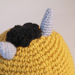 黄色オニちゃんニット帽子（子ども用） 7枚目の画像