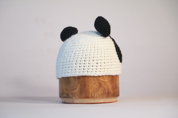 パンダさんニット帽子（子ども用） 4枚目の画像