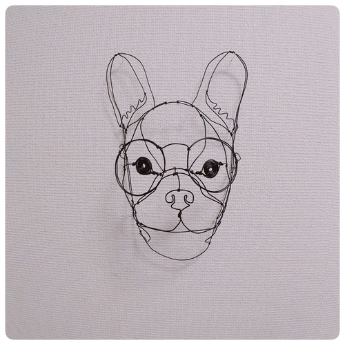 ワイヤーアート メガネのフレンチブルドッグくん その他インテリア雑貨