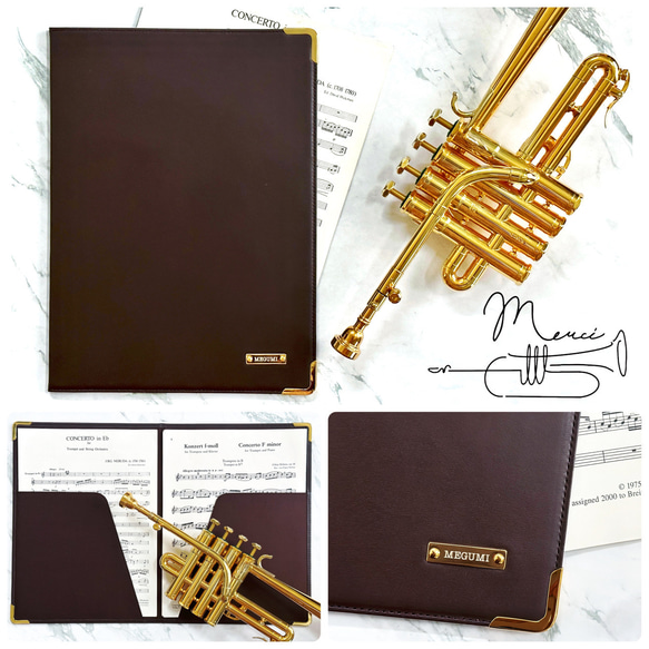 受注生産】本革 A4 ファイル/ドキュメントケース/楽譜ケース/譜面隠し