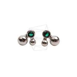 ERG-2550-R【2個入り】キュービックラウンドピアス/Cubic Round Post Earrings 1枚目の画像