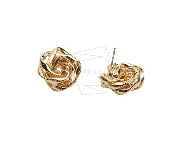 ERG-2552-G【2個入り】スワールピアス/Swirl Post Earrings/17mm X 17mm 2枚目の画像