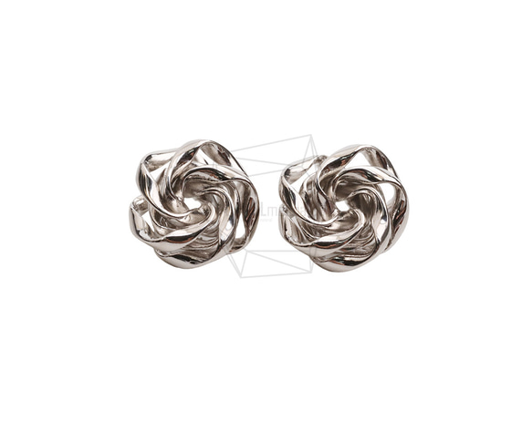 ERG-2552-R【2個入り】スワールピアス/Swirl Post Earrings/ 20mm X 20mm 1枚目の画像