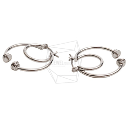 ERG-2553-R【2個入り】ダブルラウンドピアス,Double round Post Earring 3枚目の画像