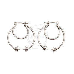 ERG-2553-R【2個入り】ダブルラウンドピアス,Double round Post Earring 1枚目の画像