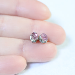 （1 件/專賣店）粉紅碧璽耳環（5 x 4 毫米，鈦柱） 第4張的照片