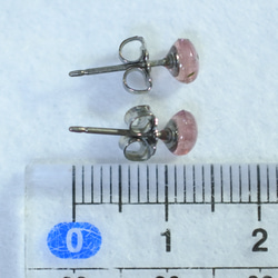 （1 件/專賣店）粉紅碧璽耳環（5 x 4 毫米，鈦柱） 第5張的照片