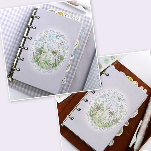 在庫少【ミニ6穴 ひょっこり動物インデックス】 シール付 覗く動物たち