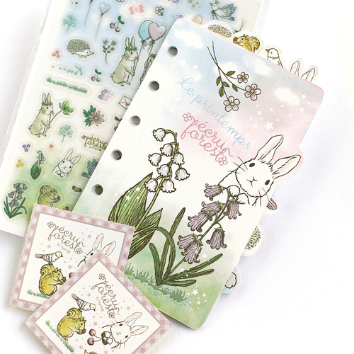 在庫少【ミニ6穴 ひょっこり動物インデックス】 シール付 覗く動物たち