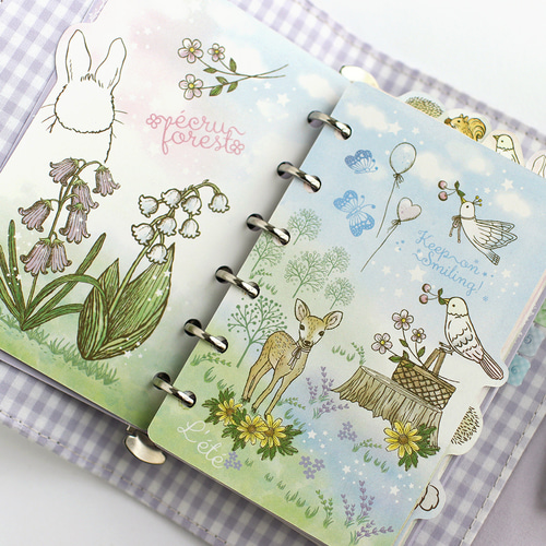 在庫少【ミニ6穴 ひょっこり動物インデックス】 シール付 覗く動物たち