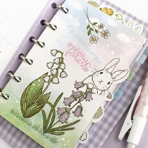 在庫少【ミニ6穴 ひょっこり動物インデックス】 シール付 覗く動物たち