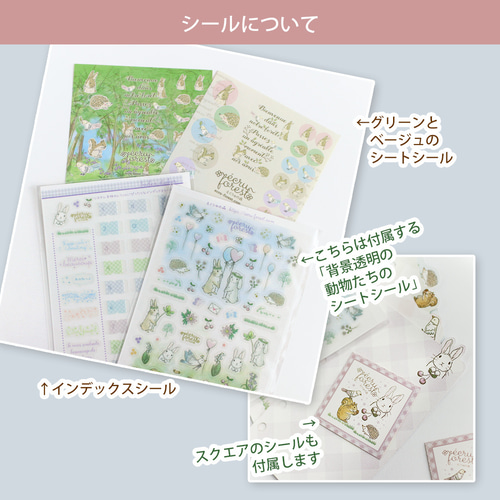 在庫少【ミニ6穴 ひょっこり動物インデックス】 シール付 覗く動物たち