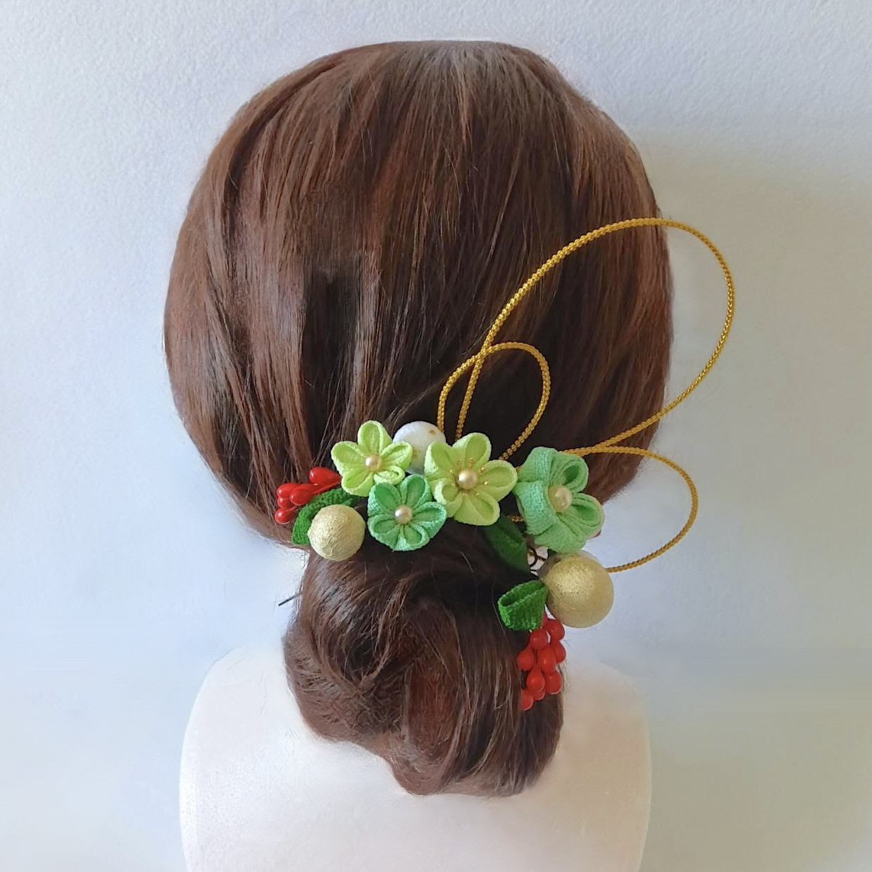 （１点限り）つまみ細工Uピン８本セット　/ 来夢