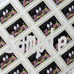 オリジナルデザイン 84円切手 5枚・シマエナガ・マーガレット・花壇・ひと休み・もふもふ・ほっこり・パステル画・なかよし 2枚目の画像