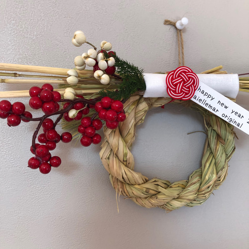 しめ飾り 木音 シンプル モダン 本藁 稲穂 本しめ縄 お正月 しめ縄