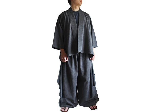 ジョムトン手織り綿翼付きデザインパンツスーツ（DFS-043-01) 1枚目の画像