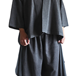ジョムトン手織り綿翼付きデザインパンツスーツ（DFS-043-01) 2枚目の画像