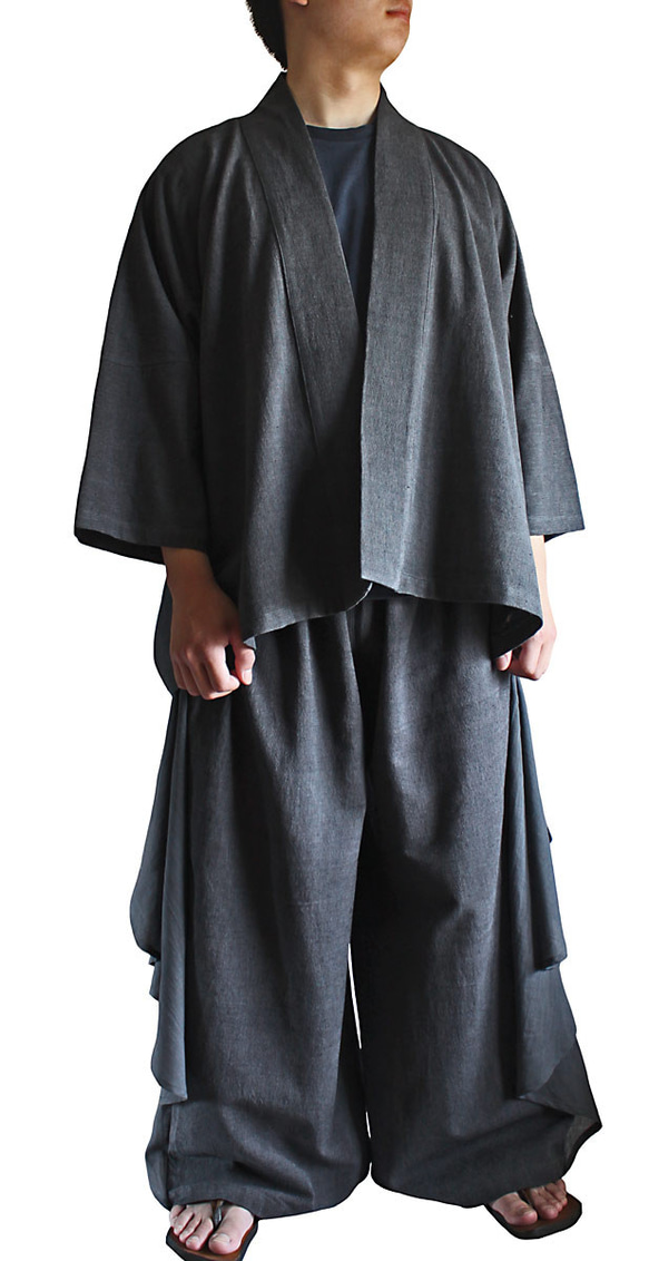 ジョムトン手織り綿翼付きデザインパンツスーツ（DFS-043-01) 2枚目の画像