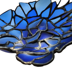 シーガラスアート　青いボウル　小物入れ　ギフト　ステンドグラス　インテリアアイテム　サンキャッチャー　一点物　送料無料 4枚目の画像