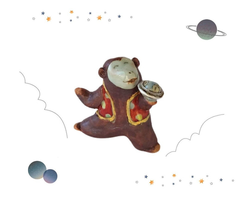 可愛いおサルさんのなごむ置物 猿と惑星 陶器 その他置物 raku 通販