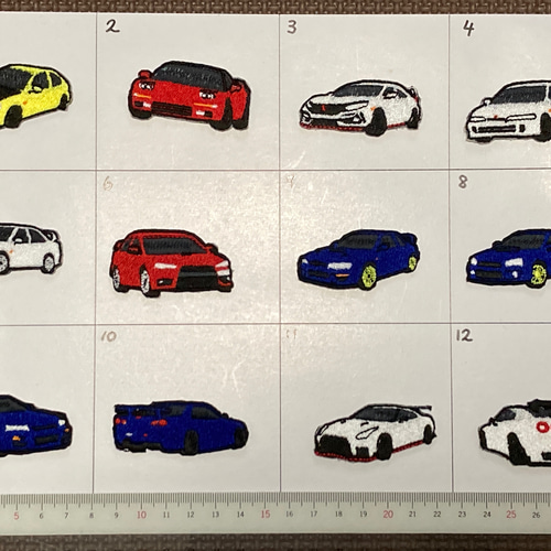 選べる車刺繍ワッペン4点セット【アイロン接着タイプ】第2弾