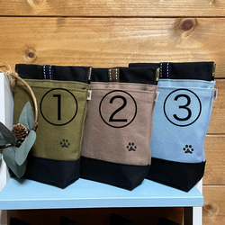 小型犬用　撥水帆布の消臭マナーポーチ　7色からお選び下さい 2枚目の画像