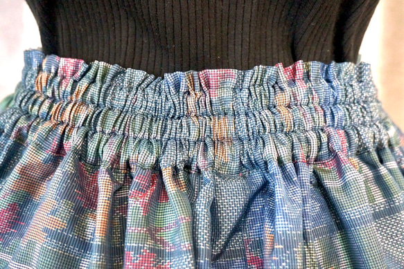 着物リメイクスカート&スヌード〜四季で心地良い上質大島紬素材〜kimono remake  skirt よかきもの 4枚目の画像