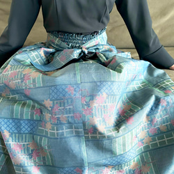 着物リメイクスカート&スヌード〜四季で心地良い上質大島紬素材〜kimono remake  skirt よかきもの 13枚目の画像