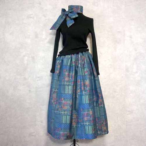 感謝の¥5000off＊【一点モノ】大島紬 着物リメイク ギャザー