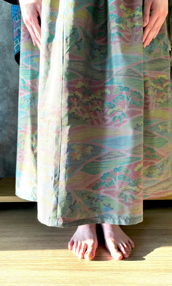 着物リメイクスカート&スヌード〜四季で心地良い上質大島紬素材〜kimono remake  skirt よかきもの 12枚目の画像