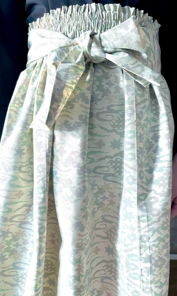 【一点モノ】大島紬 着物リメイク ギャザー ワンピース & スヌード 〜 四季 で心地良い 上質 絹 100% 〜 9枚目の画像