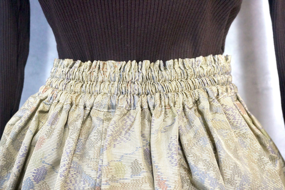 着物リメイクスカート&スヌード〜四季で心地良い上質大島紬素材〜kimono remake  skirt よかきもの 4枚目の画像