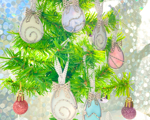 クリスマスツリーオーナメント ぐるぐるうずまき 6点セット サン