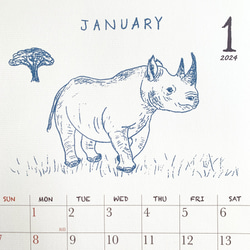 2024絶滅危惧種カレンダー　壁掛けタイプ（日曜始まりと月曜始まり選べます♪） 5枚目の画像