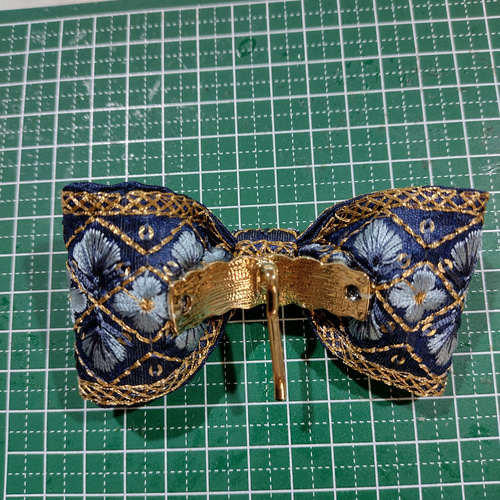 8color】大きなリボンのインド刺繍ポニーフック ポニーフック