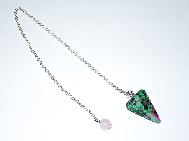 ★ルビーインゾイサイト★ペンデュラム★ヒーリングアイテム★ダウジング★天然石ゾイサイトルビー＆ローズクォーツ★