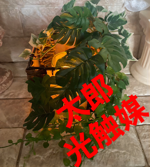 光触媒　人工観葉植物　ウォールグリーン　フェイク　アレンジ　モンステラヘゴ126