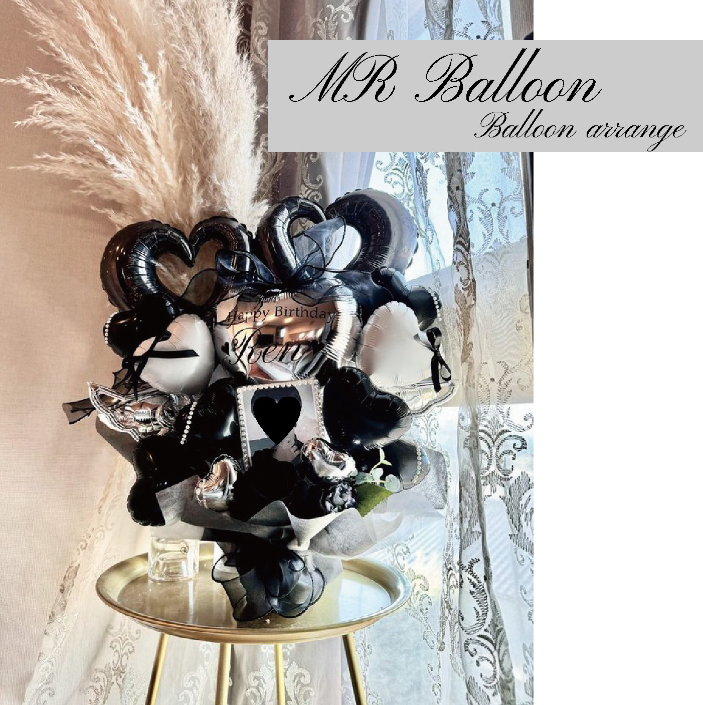 NEW❤︎お好きなカラー＆写真入替可！推し活.生誕祭、卒業、卒団にも‼︎❤︎ピクチャー&バルーンアレンジ　ラ―ジサイズ