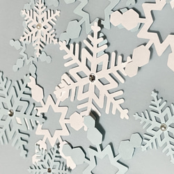 冬の訪れ　飾り付き5cm・3cmセット　雪の結晶フレーク 3枚目の画像