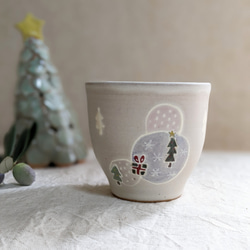 ホワイトクリスマス柄のフリーカップ 2枚目の画像