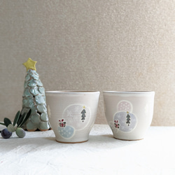 ホワイトクリスマス柄のフリーカップ 1枚目の画像