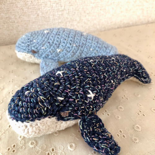 クジラさん 青色 あみぐるみ あみぐるみ koyagi 通販 16790810｜Creema