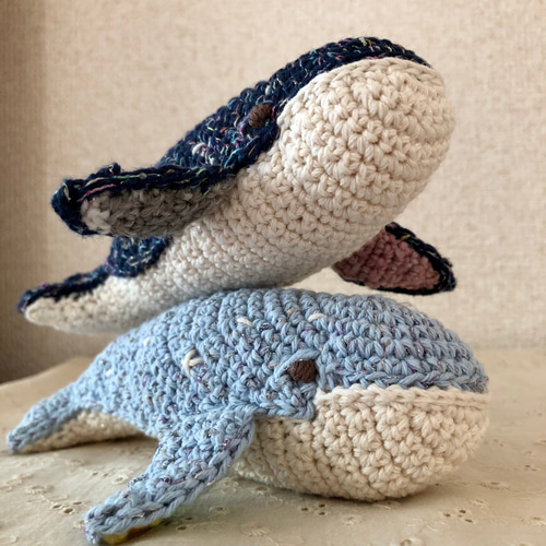 クジラさん 青色 あみぐるみ あみぐるみ koyagi 通販 16790810｜Creema