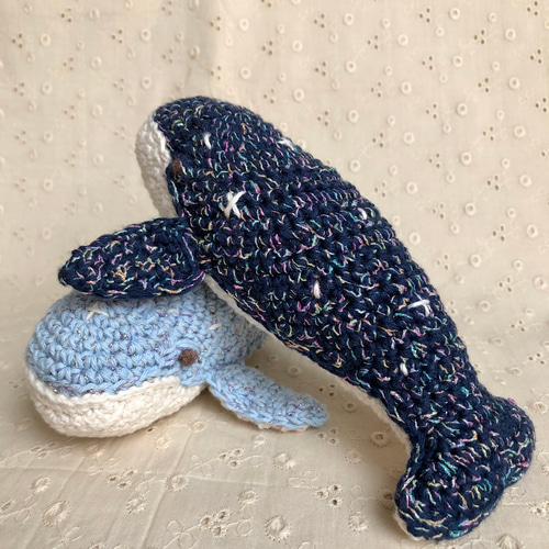クジラさん 青色 あみぐるみ あみぐるみ koyagi 通販 16790810｜Creema