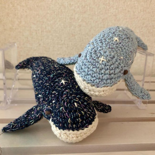 クジラさん 青色 あみぐるみ あみぐるみ koyagi 通販 16790810｜Creema