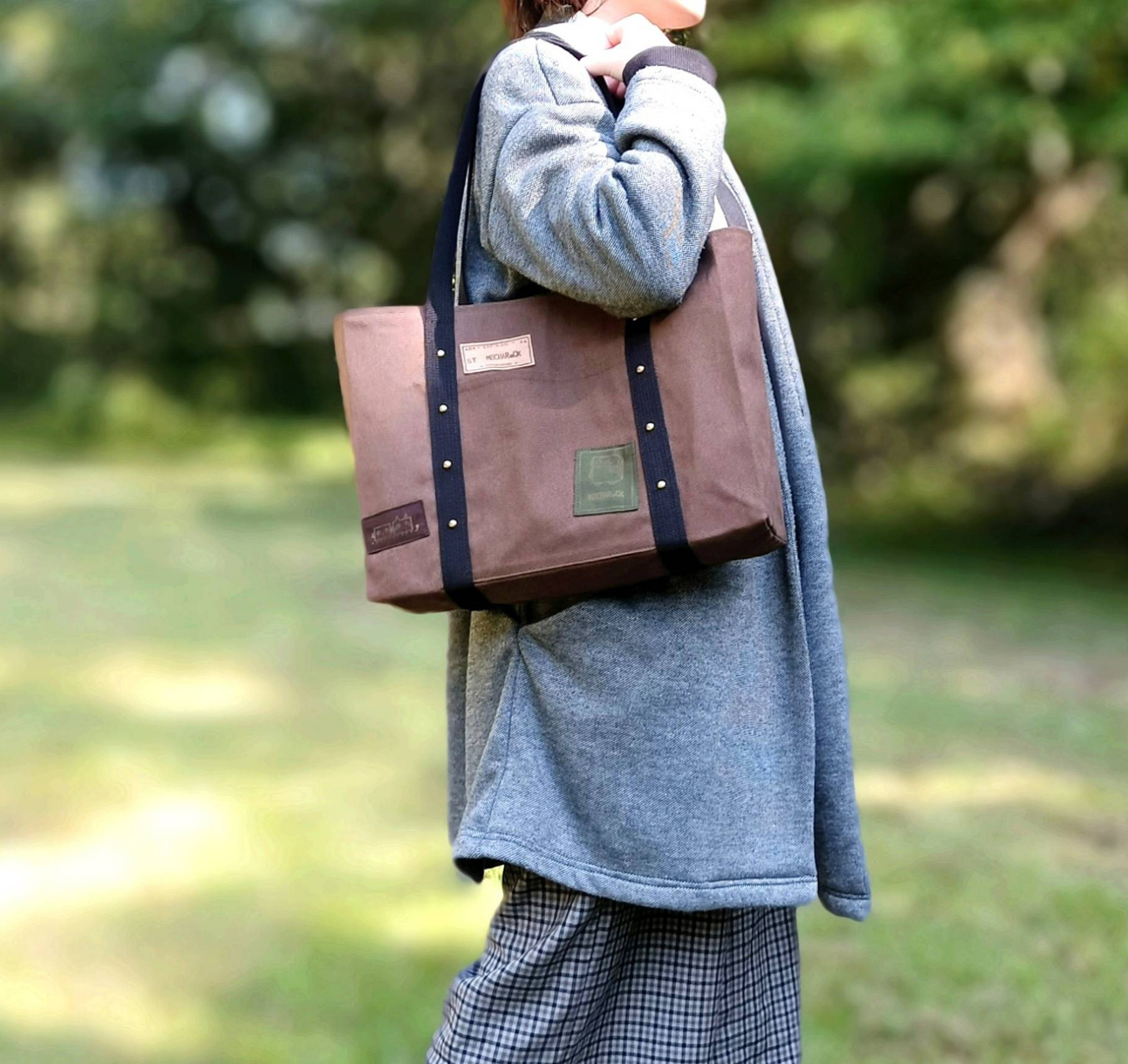 トートバッグ♥ハンドメイド 帆布Lトートバッグ クロ - 63CANVAS'S GALLERY | minne byGMO