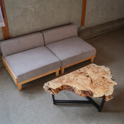 ポプラの一枚板 ローテーブル リビングテーブル ローテーブル