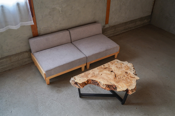 ポプラの一枚板 ローテーブル リビングテーブル ローテーブル