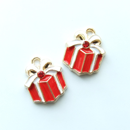 2個・プレゼントボックス・チャーム・クリスマスチャーム・23101457