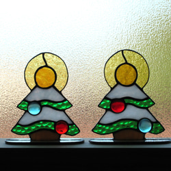 POPなクリスマスツリー・ステンドグラス・サンキャッチャー・窓辺の飾り 5枚目の画像